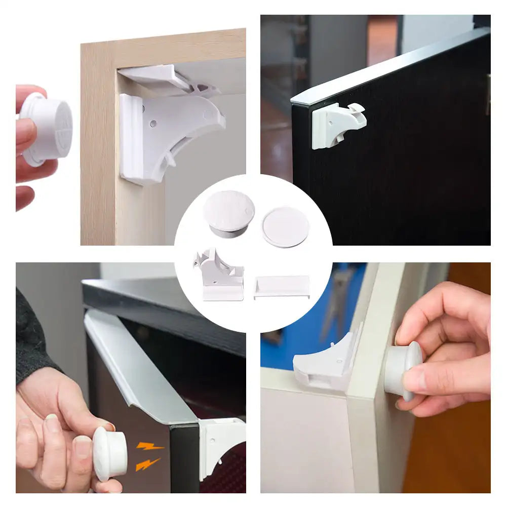 マグネット式チャイルドロック・引き出し安全ロック｜ベビーガード 扉用ロック｜赤ちゃん いたずら防止ロック｜家具用セーフティロック｜子供安全対策グッズ