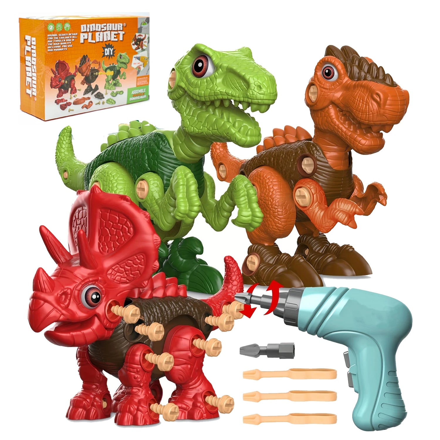 🦖 組み立て恐竜おもちゃ｜電動アクション恐竜DIYセット｜恐竜組み立て知育玩具｜工具付き恐竜トイ｜3〜5歳向け恐竜おもちゃ