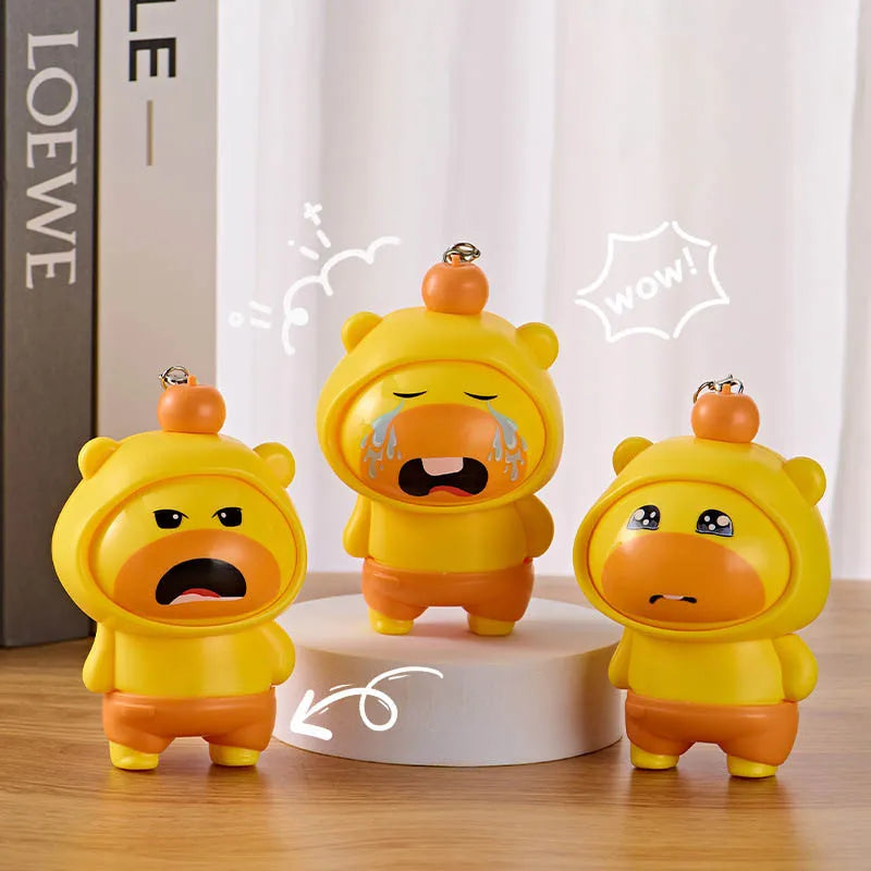 ストレス解消フィジェットキーチェーン｜表情が変わる癒しおもちゃ｜携帯用ストレスリリーフトイ｜大人＆子ども向けリラックス雑貨