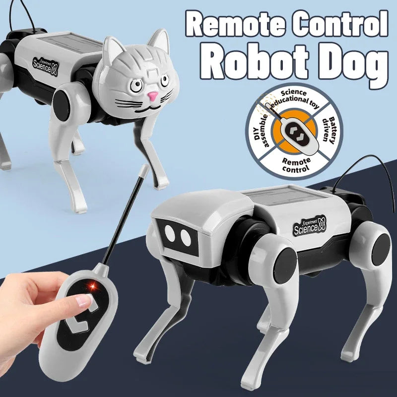 組み立て式ロボット犬おもちゃ・リモコン操作メカペット｜DIY知育ロボット玩具｜四足歩行ロボットペット｜STEM学習対応｜子ども向け組み立ておもちゃ