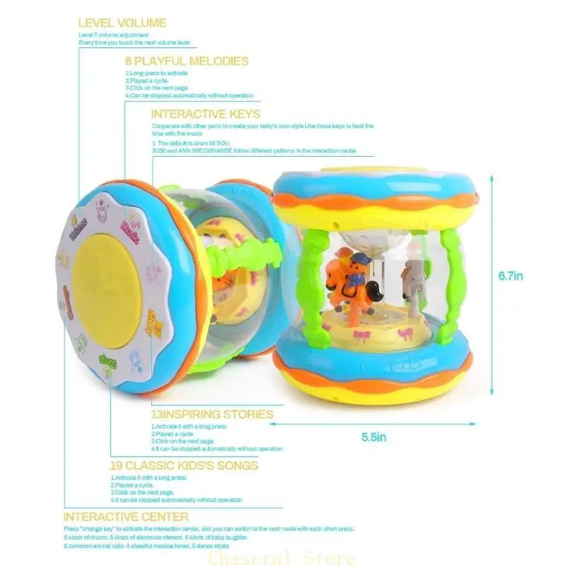 回転ライト＆音楽プロジェクターおもちゃ｜ベビー感覚あそび・室内遊び｜海の世界モチーフ回転トイ｜赤ちゃん知育おもちゃ｜ころがし遊び対応